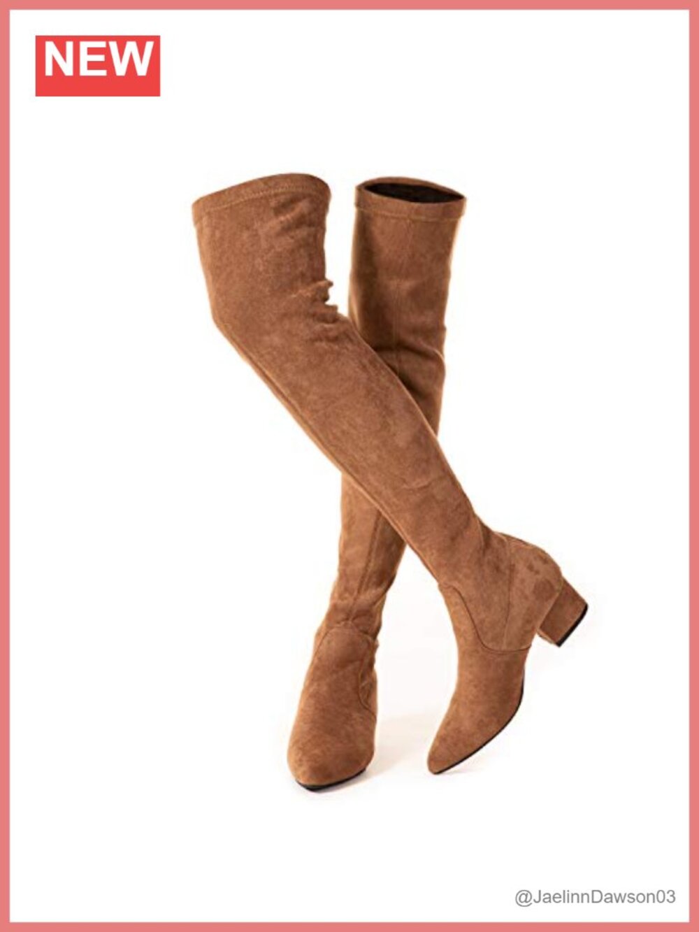 Women's Over the Knee Boots Faux Suede Block Heel Pointed Toe